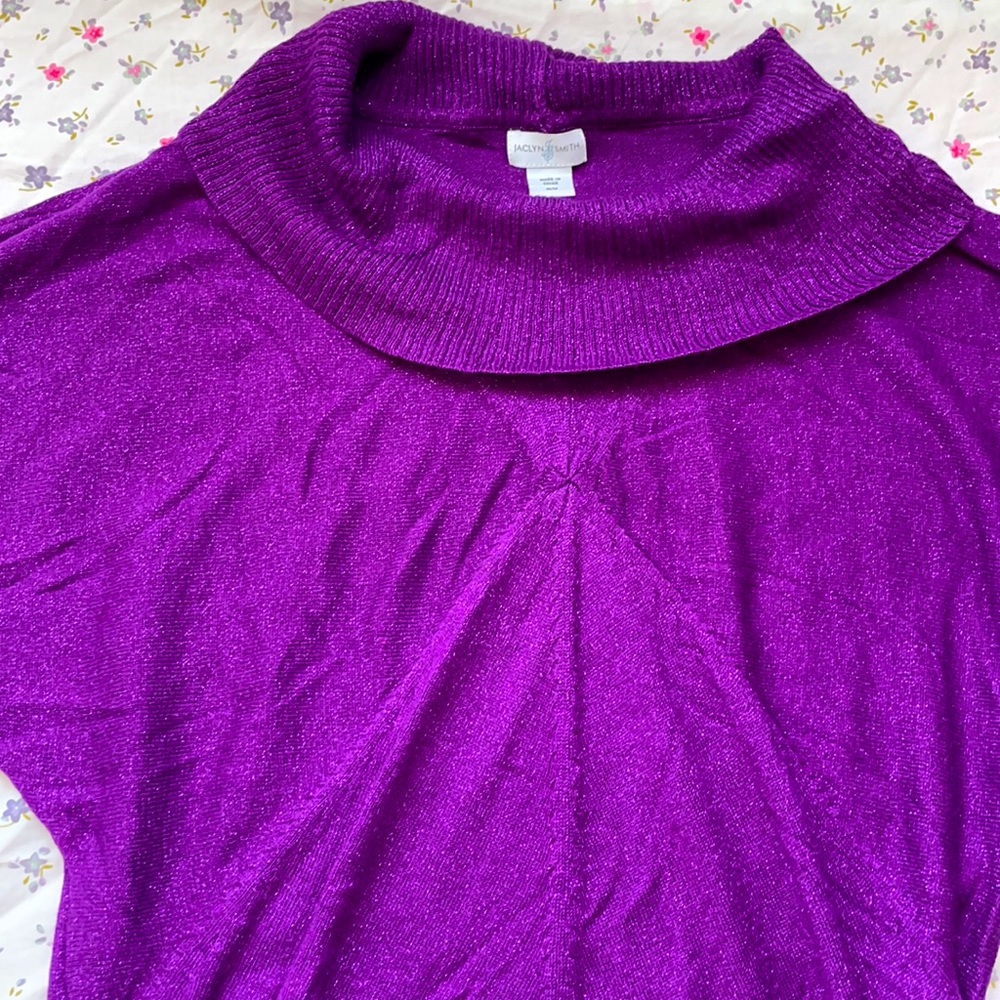 ⚡️⚡️Purple Sparkly cropped sweater shirt